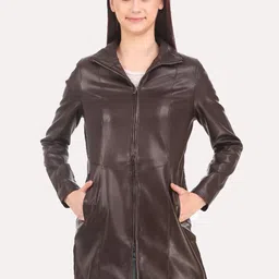 Leather Retail Women  Longline Outdoor Tailored Jacket-image-86