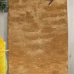 Saral Home Gold Coloured Microfiber Anti Skid Carpet-19