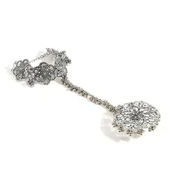 Krelin Silver-Plated Oxidised Ring Bracelet-image-8