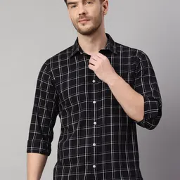 Cantabil Windowpane Checks Cotton Casual Shirt-picture-34