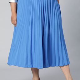 Oxolloxo Pleated Tiered Plus Size Midi Skirts-picture-33