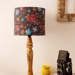 green girgit Black Floral Printed Contemporary Table Lamp-58