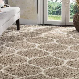 AaHo Decor Beige & White Geometric Traditional Carpet-30