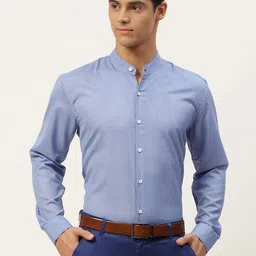 SOJANYA Men Blue Semi Formal Cotton Linen Shirt-image-49
