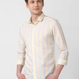 SIMON CARTER LONDON Slim Fit Opaque Striped Casual Shirt-image-24