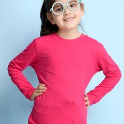 NUSYL Girls Pink Solid T-shirt-image-36