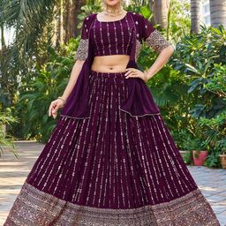 CHANSI Embroidered Ready to Wear Lehenga & Blouse With Jacket-38