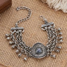 TEEJH Mitoshi Oxidised Silver-Plated Charm Bracelet-picture-21