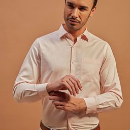 THINC Men Spread Collar Solid Cotton Formal Shirt-image-73