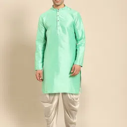 Amodh by Kisah Men Green Kurta with Dhoti Pants-image-69