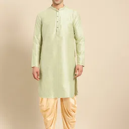 Amodh by Kisah Men Green Kurta with Dhoti Pants-image-58