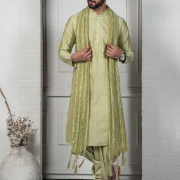 KISAH Mandarin Collar Kurta with Dhoti Pants & Dupatta-image-76