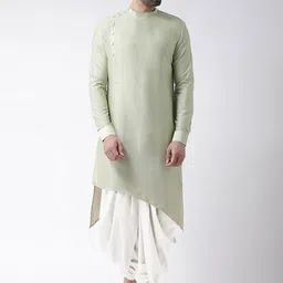 KISAH Mandarin Collar Angrakha Asymmetric Kurta with Dhoti Pants-image-62