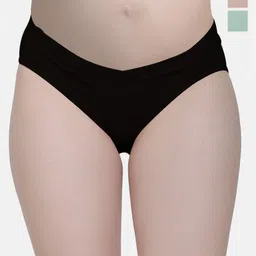 MAMMA PRESTO Pack of 3 Anti Microbial Low-Rise Organic Cotton Maternity Briefs-47