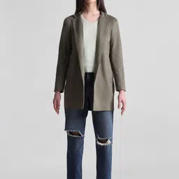 ONLY Notched Lapel Hip- Length Front-Open Overcoat-picture-23