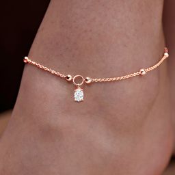 MINUTIAE Rose Gold-Plated Artificial Stones Anklet-41