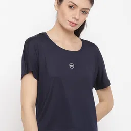 MKH Women Navy Blue Dri-FIT Sports T-shirt-image-9