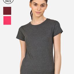 appulse Women Pack of 3 Slim Fit Cotton Running T-shirt-image-109