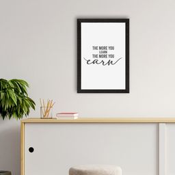 eCraftIndia White & Black Motivational Quote Printed Framed UV Art Painting-image-64