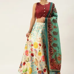 Kaizen TEXO FAB Printed Semi-Stitched Lehenga & Unstitched Blouse With Dupatta-picture-45