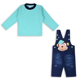 Wish Karo Infant Boys Self-Design Cotton Dungaree With T-shirt-image-23