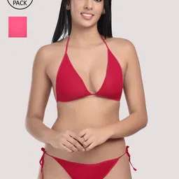 StyFun Pack Of 2 Pink & Maroon Bikini Set-7