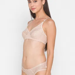 Candyskin Women Beige Solid Lingerie Set CSINSET05BEIGE-picture-48