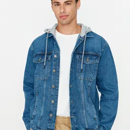 Trendyol Washed Hooded Denim Jacket-18