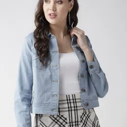 Style Quotient Women Blue Solid Denim Jacket-58