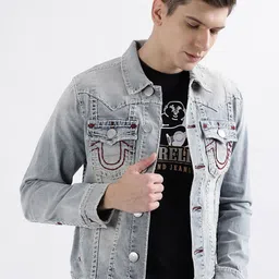 True Religion Washed Longline Denim Jacket-11