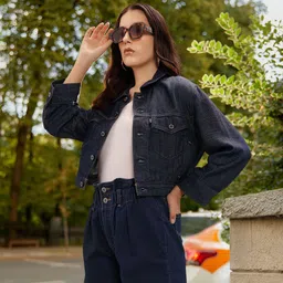 Levi's x Deepika Padukone Women Blue Solid Cropped Denim Jacket-42