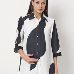 angloindu Abstract Printed Colourblocked Opaque Striped Maternity Shirt-picture-26