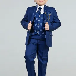 BT DEZINES Boys Printed Single-Breasted 5-Piece Party Suits-image-8