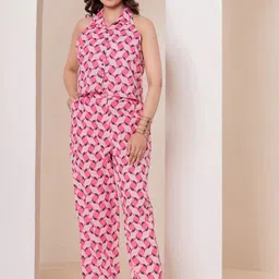 FEATHERS CLOSET Geometric Printed Pure Cotton Top With Trouser-picture-35