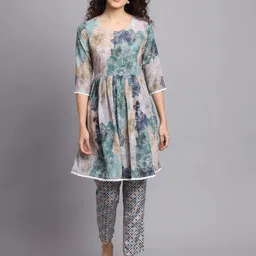 Suktam Trendz Floral Printed Tunic & Trousers Ethnic Co-Ords-picture-50
