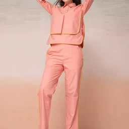 Bannos Swagger Peach-Coloured Pure Cotton Top With Trouser-picture-34