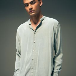 Flying Machine Men Mandarin Collar Textured Casual Shirt-image-52