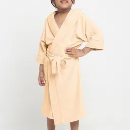 Creeva Melodious Kids Rust Beige Front Pocket Bath Robe-40