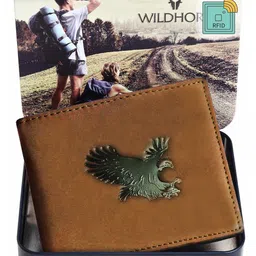 WildHorn Men Tan Graphic Printed Pure Leather Two-Fold Wallet-18