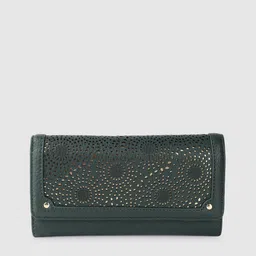Lino Perros Women Laser Cut Detail Three Fold Wallet-99