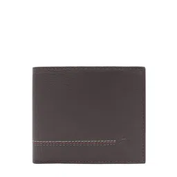 Kara Men Brown Leather Solid Two Fold Wallet-image-7