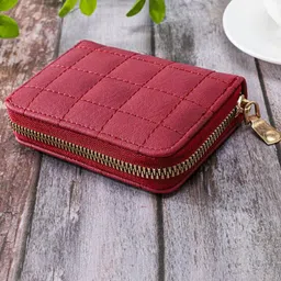 SYGA Women Checked Zip Around Wallet-image-13