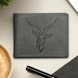 Sassora Men Animal Printed Embellished Leather Two Fold Wallet-picture-18