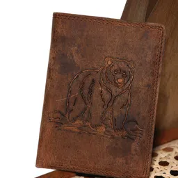 Sassora Men Animal Printed Embellished Leather Two Fold Wallet-image-114