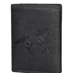 Sassora Men Animal Printed Embellished Leather Two Fold Wallet-picture-17