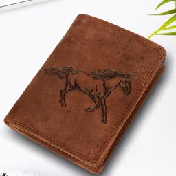 Sassora Men Animal Printed Embellished Leather Two Fold Wallet-image-110