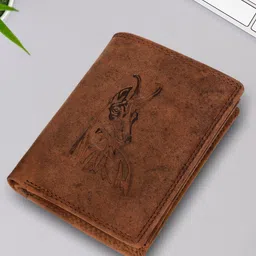Sassora Men Animal Printed Embellished Leather Two Fold Wallet-20