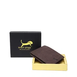 WILD EDGE Men Brown Textured Leather Two Fold Wallet-30