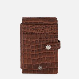 Allen Solly Men Brown Abstract Textured Leather Two Fold Wallet-31