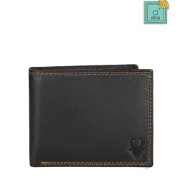 WildHorn Men Black Textured Two Fold Wallet-image-81